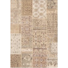 Çam Halı Siesta Patchwork 32-458 Etnik Eskitme Desenli Dokuma Tabanlı Yıkanabilir Şönil Salon ve Oda Halısı