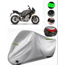 Moto Guzzi V100 Mandello Arka Çanta Uyumlu Motosiklet Brandası Premium (Kilit Uyumlu)-Gri