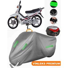 Vinleks Gri Rmg Moto Gusto Spark 50 Arka Çanta Uyumlu Motosiklet Brandası (Kilit Uyumlu)