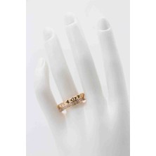 Glare Jewellery Gold-Beyaz Taş Detay Yüzük