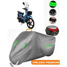 Vinleks Gri Apachi Myra Arka Çanta Uyumlu Motosiklet Brandası (Kilit Uyumlu)