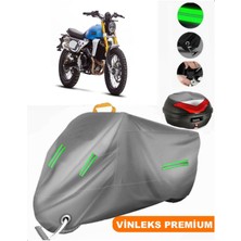 Vinleks Gri Caballero 500 Scrambler Arka Çanta Uyumlu Motosiklet Brandası (Kilit Uyumlu)