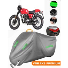 Vinleks Gri Brixton Bx 125 R Arka Çanta Uyumlu Motosiklet Brandası (Kilit Uyumlu)