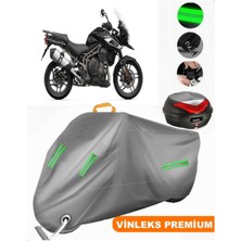 Vinleks Gri Triumph Tiger Explorer Xrx Arka Çanta Uyumlu Motosiklet Brandası (Kilit Uyumlu)