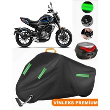 Vinleks Siyah Cf Moto 250CL-X Arka Çanta Uyumlu Motosiklet Brandası Lüx Kalite (Kilit Uyumlu)