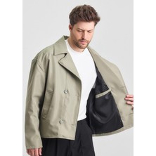 Yeni Sezon Crop Fit Erkek Trençkot Ceket