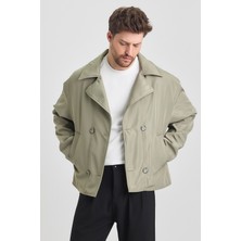 Yeni Sezon Crop Fit Erkek Trençkot Ceket