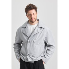 Yeni Sezon Crop Fit Erkek Trençkot Ceket