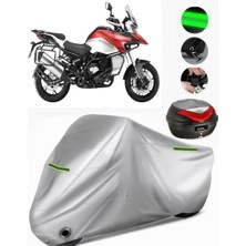 Qj SRT550 x Arka Çanta Uyumlu Motosiklet Brandası Premium (Kilit Uyumlu)-Gri