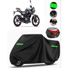 Qj SRK125 S Arka Çanta Uyumlu Motosiklet Brandası Premium (Kilit Uyumlu)-Siyah