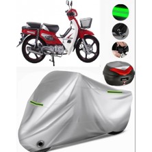 Rmg Moto Gusto R 100 Arka Çanta Uyumlu Motosiklet Brandası Premium (Kilit Uyumlu)-Gri