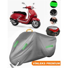Vinleks Gri Dorado Akida Scooter 125 Arka Çanta Uyumlu Motosiklet Brandası (Kilit Uyumlu)