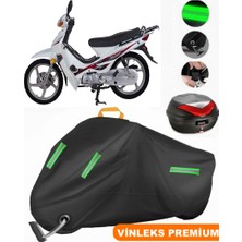 Vinleks Siyah Rmg Moto Gusto Spark Arka Çanta Uyumlu Motosiklet Brandası Lüx Kalite (Kilit Uyumlu)