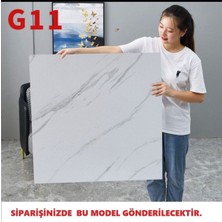 Doori Yapışkanlı Mermer Desenli Kalın Pvc Yer Kaplama Panel Beyaz 60*60 cm 4 Adet 1, 44MT2