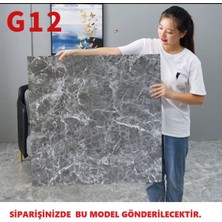 Doori Yapışkanlı Gri Mermer Desenli Kalın Pvc Yer Kaplama Döşeme 60*60 cm (4 Adet) 1,44m2