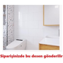 Düz Kırık Beyaz  Yapışkanlı Pvc Duvar Kaplama Mutfak Banyo Sticker 30*60CM 6 Adet 1,08MT2