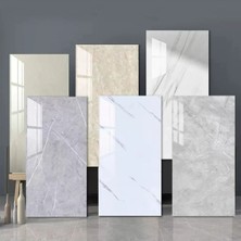 Düz Kırık Beyaz  Yapışkanlı Pvc Duvar Kaplama Mutfak Banyo Sticker 30*60CM 6 Adet 1,08MT2