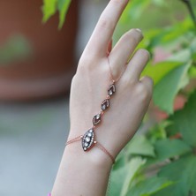 Necati Gün Elmas Montür Mekik Model Rose Gold Kaplama Gümüş Şahmeran