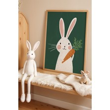 Artiera Havuçlu Tavşan Çocuk Odası Ahşap Çerçeveli Duvar Tablosu