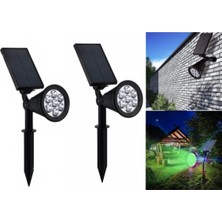 Gaman Çim Armatür Yer Aydınlatma 7W Solar Güneş Enerjili Bahçe Aydınlatması Saplama-2 Adet