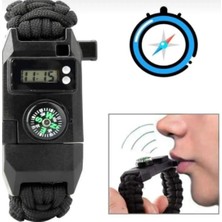 Dıgıtal Saat Paracord Sağlam Paslanmaz Çelik Bıçaklı Bileklik