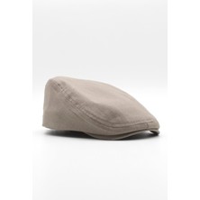 Erkek Düz Pamuklu Latte Flat Cap Kasket