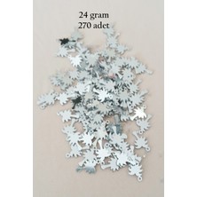 Oya Abiye Bileklik Kolye Pleksi Metalik Plastik Pul Gümüş Renk 24 Gram 270 Adet - BNC566