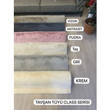 Aries Home Tavşan Tüyü Krem Yumuşak Makinada Yıkanabilir Kaymaz Kalın Dekoratif Post Halı