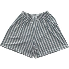 Kadın Kalın Beyaz Çizgili Şort Milan - 001