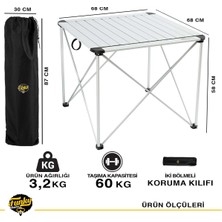 Funky Chaırs Titanium Katlanabilir Çantalı Alüminyum Kamp ve Piknik Masası 68*68*57