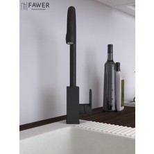 FAWER Faucet & Shower Siyah Mutfak Bataryası 360° Dönebilen - 700B