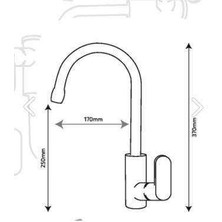 FAWER Faucet & Shower Siyah Mutfak Bataryası 360° Dönebilen - 700B