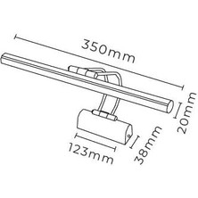 Krom Kasa Gün Işığı Resim,tablo,ayna Üstü Banyo 35CM Ledli Aplik 6W 3200K