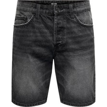 Only & Sons Onsedge Pım Dnm Shorts Box Vd Siyah