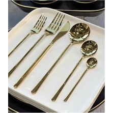Luxury Elegance 36 Parça Lüx Çatal Bıçak Kaşık Takımı Gold 1 Adet