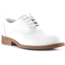 Rakerplus Smokin Beyaz Cilt Bağcıklı Çocuk Klasik Ayakkabısı