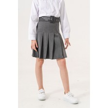 Kız Çocuk Kemerli Pileli Içi Şortlu Etek 6202