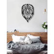 Tasarimaksesuar Geometrik Aslan Kafası Metal Duvar Dekoru