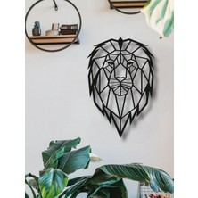 Tasarimaksesuar Geometrik Aslan Kafası Metal Duvar Dekoru