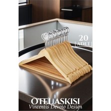 Modacar Otel Tip Askı 20 Li Set Ahşap Vincentis Devoto Design