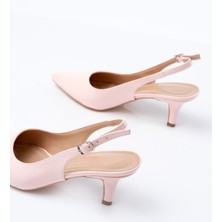 Ellolita Luxury Shoes ST-1152 Pembe Rugan Günlük 7 cm Topuklu Kadın Ayakkabı