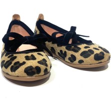Merli&rose Kız Çocuk Leopar Kadife Fiyonklu Babet Ayakkabı