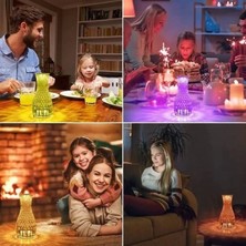 Sürahi Model USB Şarjlı Kumandalı 16 Farklı Işık Modlu Masa Üstü Kristal Akrilik Lamba LED