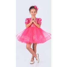 Balerin Model Pullu Kız Çocuk Elbise