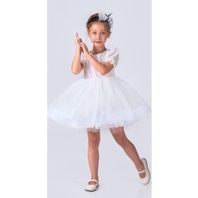 Balerin Model Pullu Kız Çocuk Elbise