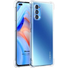 Bilişim Akademi  Oppo Reno 4 Kılıf Köşe Korumalı Kılıf Şeffaf Köşeli Kılıf Slikon - Şeffaf