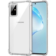 Bilişim Akademi  Samsung Galaxy A81 / Note 10 Lite Kılıf Köşe Korumalı Kılıf Şeffaf Köşeli Kılıf Slikon - Şeffaf