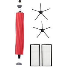 Asgard Grup Roborock Q7 Uyumlu 1 Adet Ana Fırça 2 Adet Filtre 2 Adet Siyah Yan Fırça