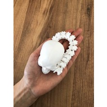 Predator Insan Kafatası Ödülü Beyaz Renk - Hareketli Kafatası ve Omurga Mini Figür - Bioplastik