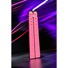 Kelebek Antrenman Alıştırma Bıçağı – Plastik Butterfly Knife (Pembe ve Siyah)
